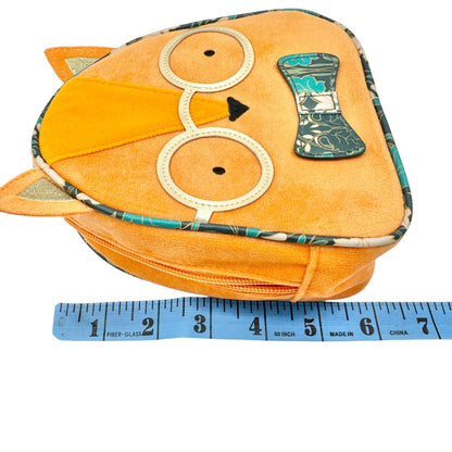 Bath & Body Works Orange Fox-Shaped Cosmetic Bag 6x6x2.5 Poly With Vinyl Trim