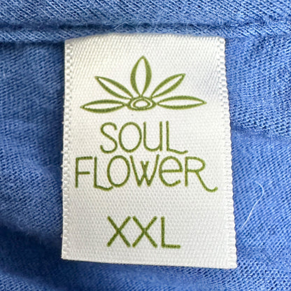 Look Up Get Lost Soul Flower Organic Cotton T-Shirt XXL Blue Stars Scoop Neck