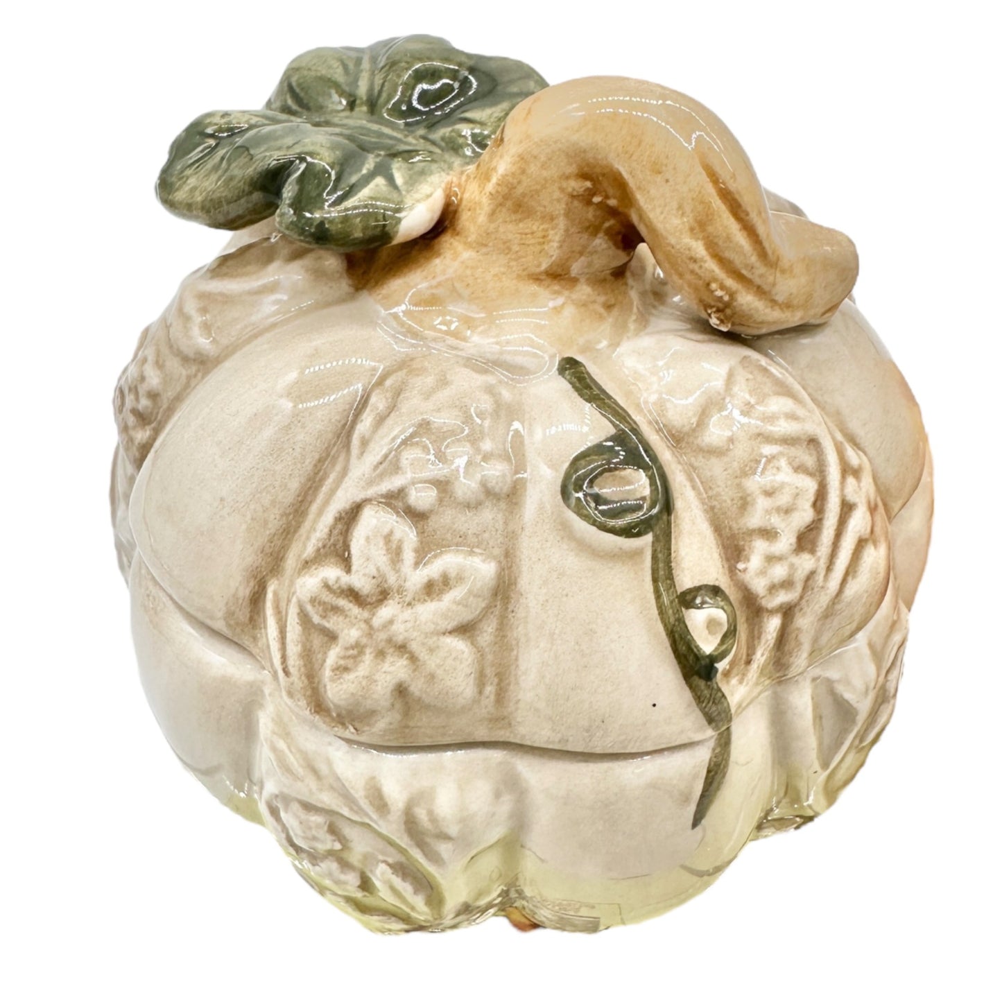 Cracker Barrel Pumpkin Patch Set of 3 Ceramic Tea Light Holders Orange White