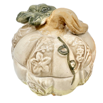 Cracker Barrel Pumpkin Patch Set of 3 Ceramic Tea Light Holders Orange White