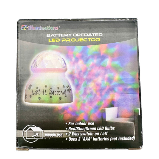 LED Projector Let It Snow Battery Operated by EZ Illuminations NIB