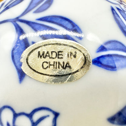 Set Of 6 Blue and White Porcelain Decorative Orbs and Egg Floral Design NO BOX