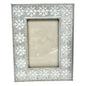 Silver White Snowflake Picture Frame 9x7 Holds 4x6 Photo Winter Holiday Decor