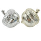 Silver and Gold Acorn-Shaped Decorative Figurines With Textured Finish Autumn