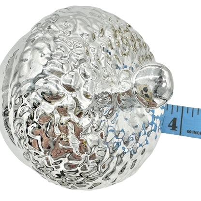 Silver and Gold Acorn-Shaped Decorative Figurines With Textured Finish Autumn