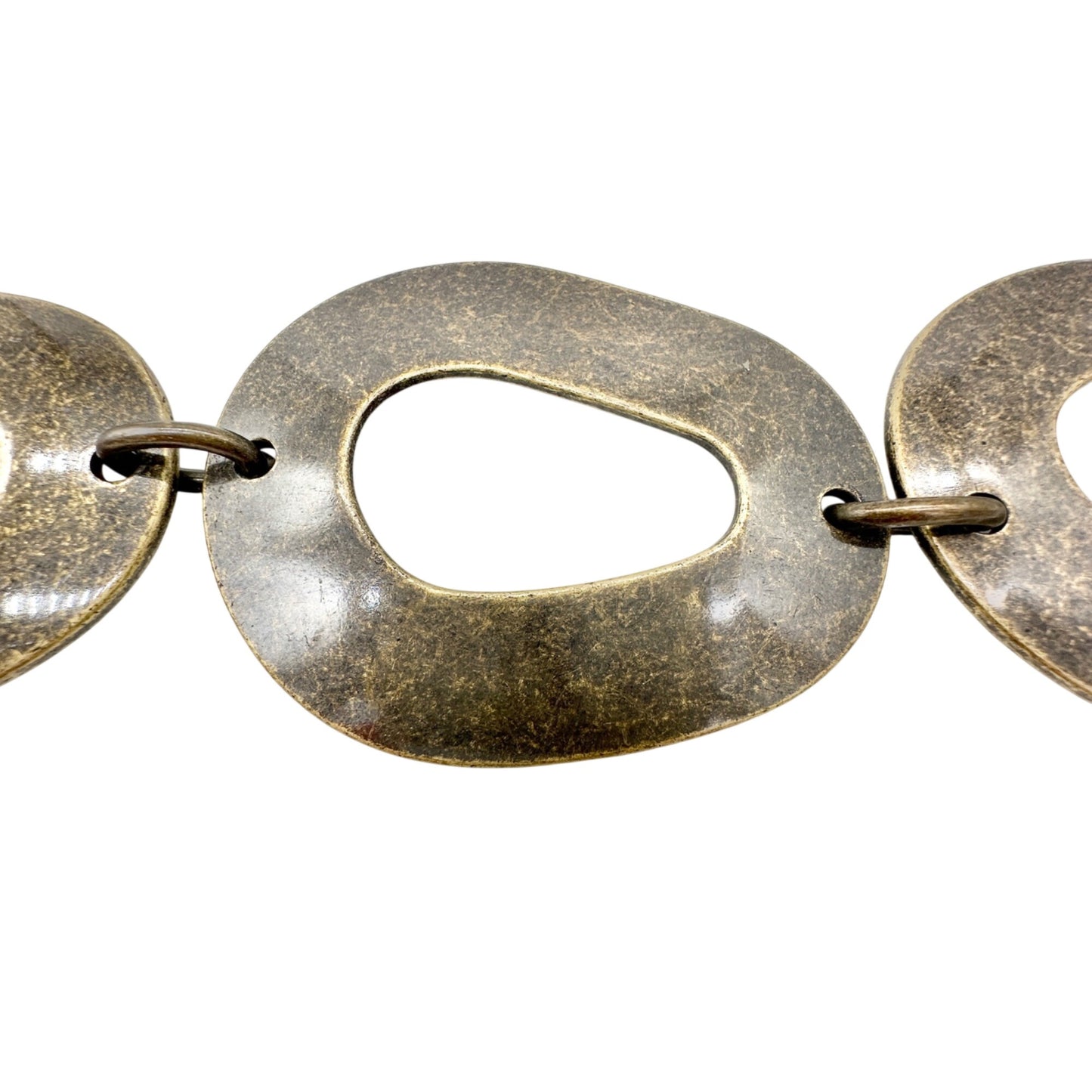 Vintage-Inspired Womens Gold Tone Oval Link Adjustable Belt 41-56 inches Long