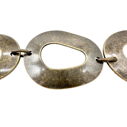 Vintage-Inspired Womens Gold Tone Oval Link Adjustable Belt 41-56 inches Long