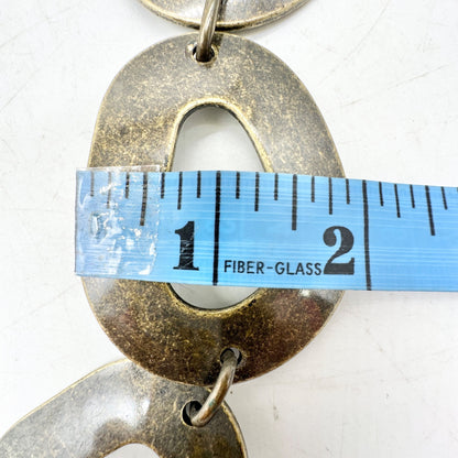 Vintage-Inspired Womens Gold Tone Oval Link Adjustable Belt 41-56 inches Long