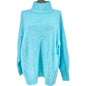 Cabana Sweater Womens 1X Sky Blue Turtleneck Sweater Acrylic Blend Crown & Ivy