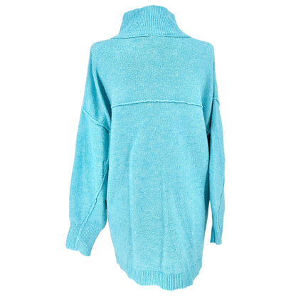 Cabana Sweater Womens 1X Sky Blue Turtleneck Sweater Acrylic Blend Crown & Ivy