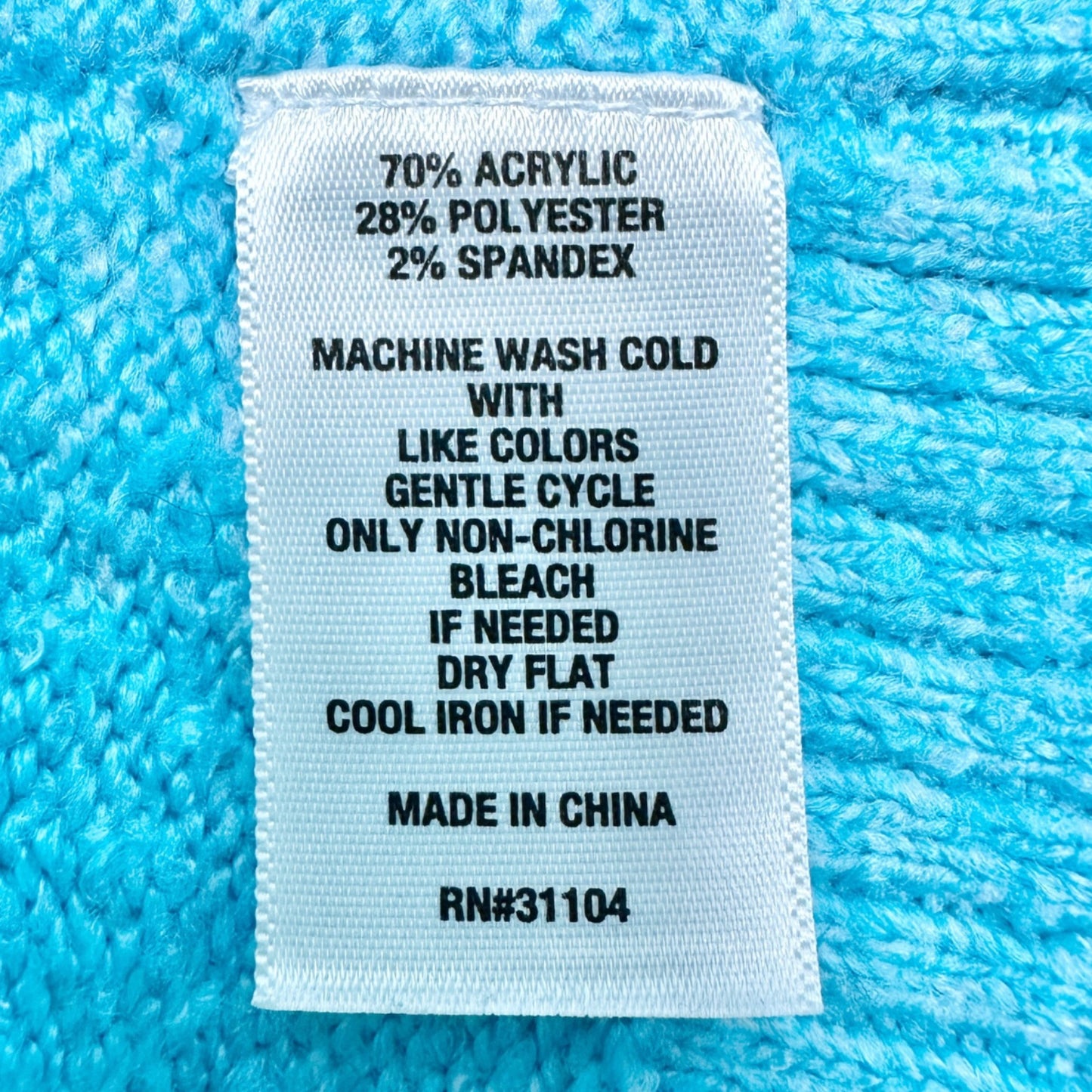 Cabana Sweater Womens 1X Sky Blue Turtleneck Sweater Acrylic Blend Crown & Ivy