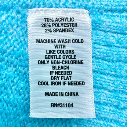 Cabana Sweater Womens 1X Sky Blue Turtleneck Sweater Acrylic Blend Crown & Ivy