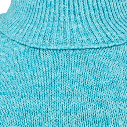 Cabana Sweater Womens 1X Sky Blue Turtleneck Sweater Acrylic Blend Crown & Ivy