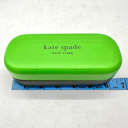 Kate Spade Eyeglass Case With Cloth Green Gray Hello Sunshine Interior Hinged
