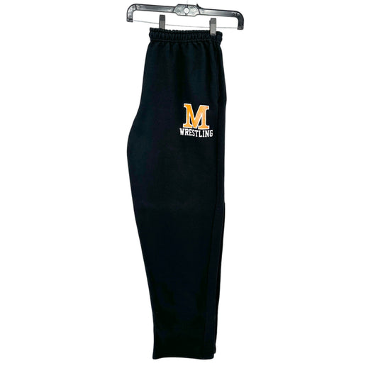 Gildan Sweatpants Mens 2XL Black DryBlend 2XL Elastic Waist Orange M Wrestling