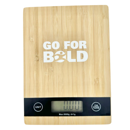 Bamboo Kitchen Scale Go For Bold Digital Display 5000g Capacity Battery Powered