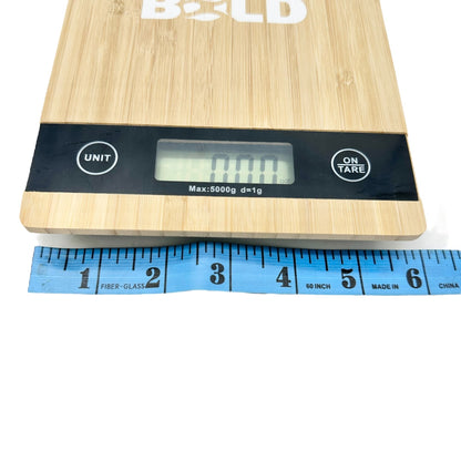 Bamboo Kitchen Scale Go For Bold Digital Display 5000g Capacity Battery Powered