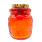 Blinko Jar Red Glass with Cork Stopper 3 Inch Handblown Style Textured Finish