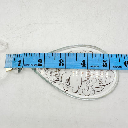 Hallmark Keepsake 2011 Jolly Santa Glass Ornament With Metallic Script Christmas