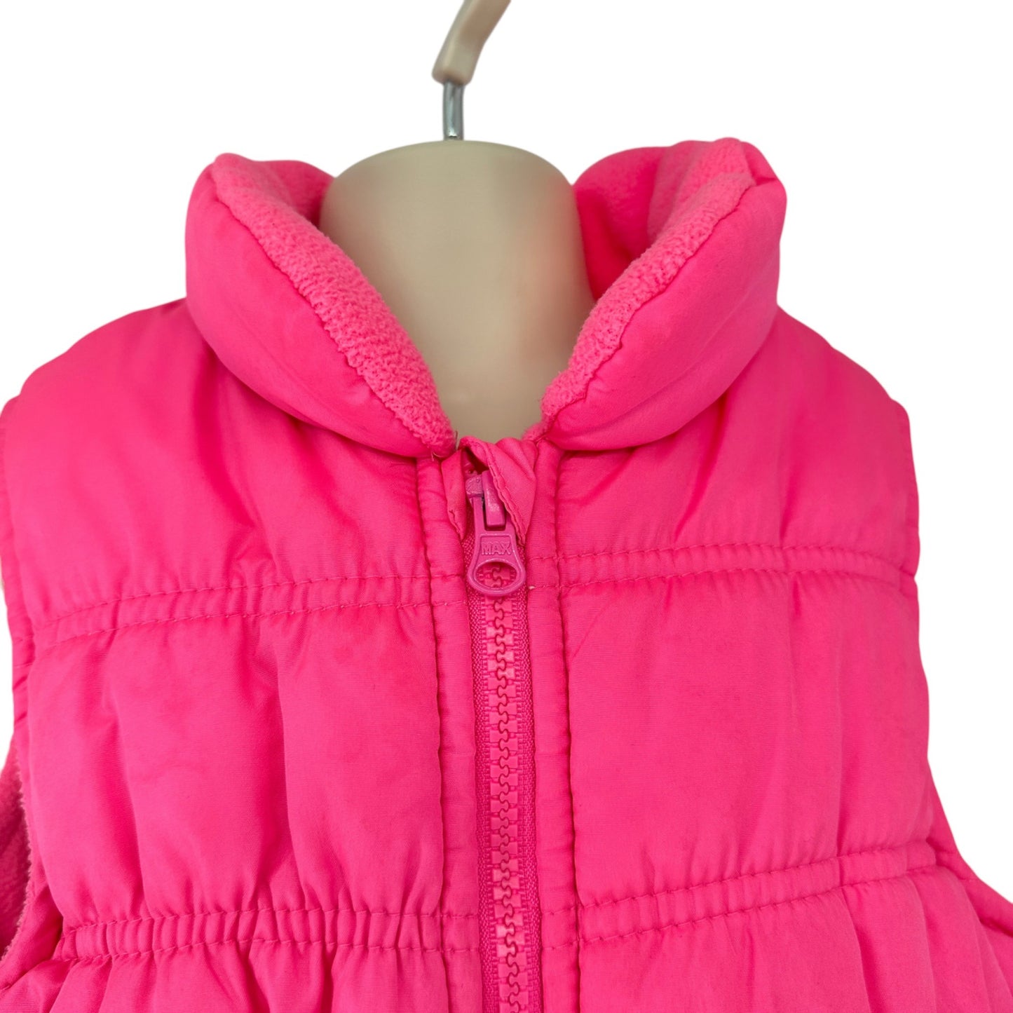 OshKosh Bgosh Puffer Vest Kids Size 5 Solid Pink With Zipper and Pockets