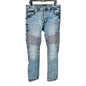 Jeans Mens 34 Skinny Moto Ribbed Knee Detail Distress Lt Wash Denim H&M Divided