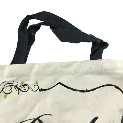 Canvas Bride Tote Bag Black Off White Wedding Bells Medium Ceremony