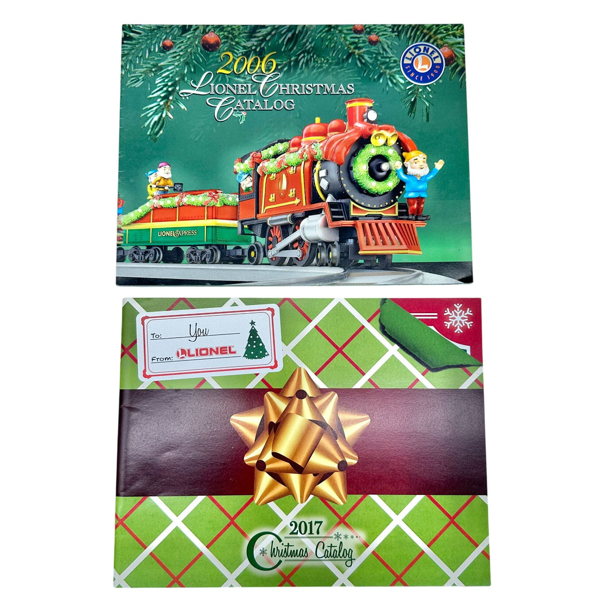 Lionel Christmas Catalog Pair 2006 and 2017 For Model Train Collectors Vtg Issue