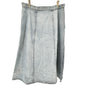 LL Bean Womens Denim Midi Skirt Light Wash Size 16 Regular Side Zip and Button