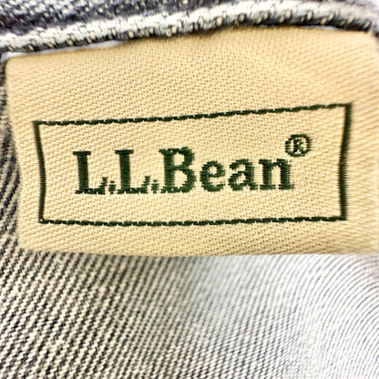 LL Bean Womens Denim Midi Skirt Light Wash Size 16 Regular Side Zip and Button