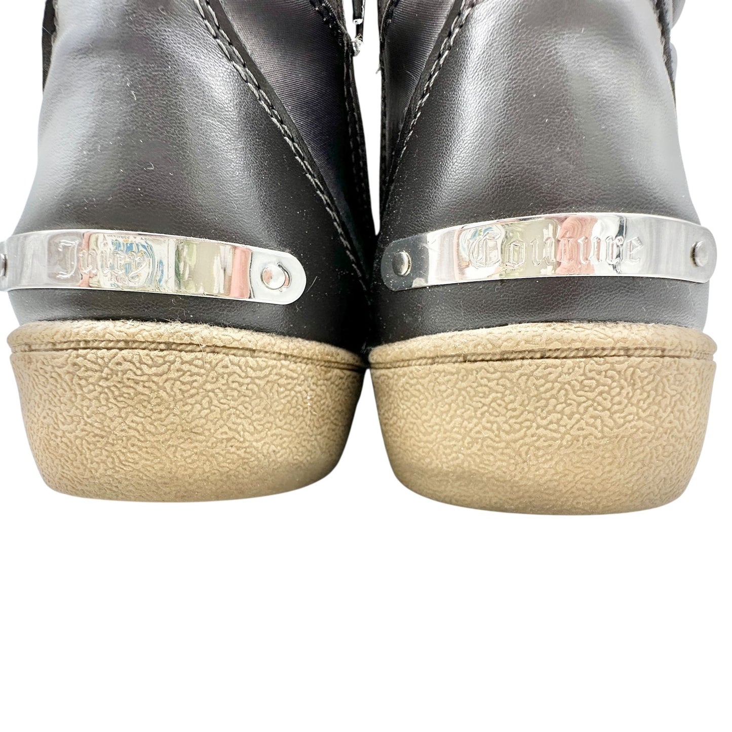 Juicy Couture Quilted High-Top Sneakers Womens Sz 10 Gray Faux Leather Side Zip