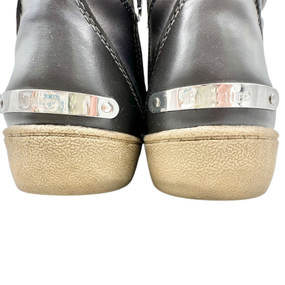 Juicy Couture Quilted High-Top Sneakers Womens Sz 10 Gray Faux Leather Side Zip