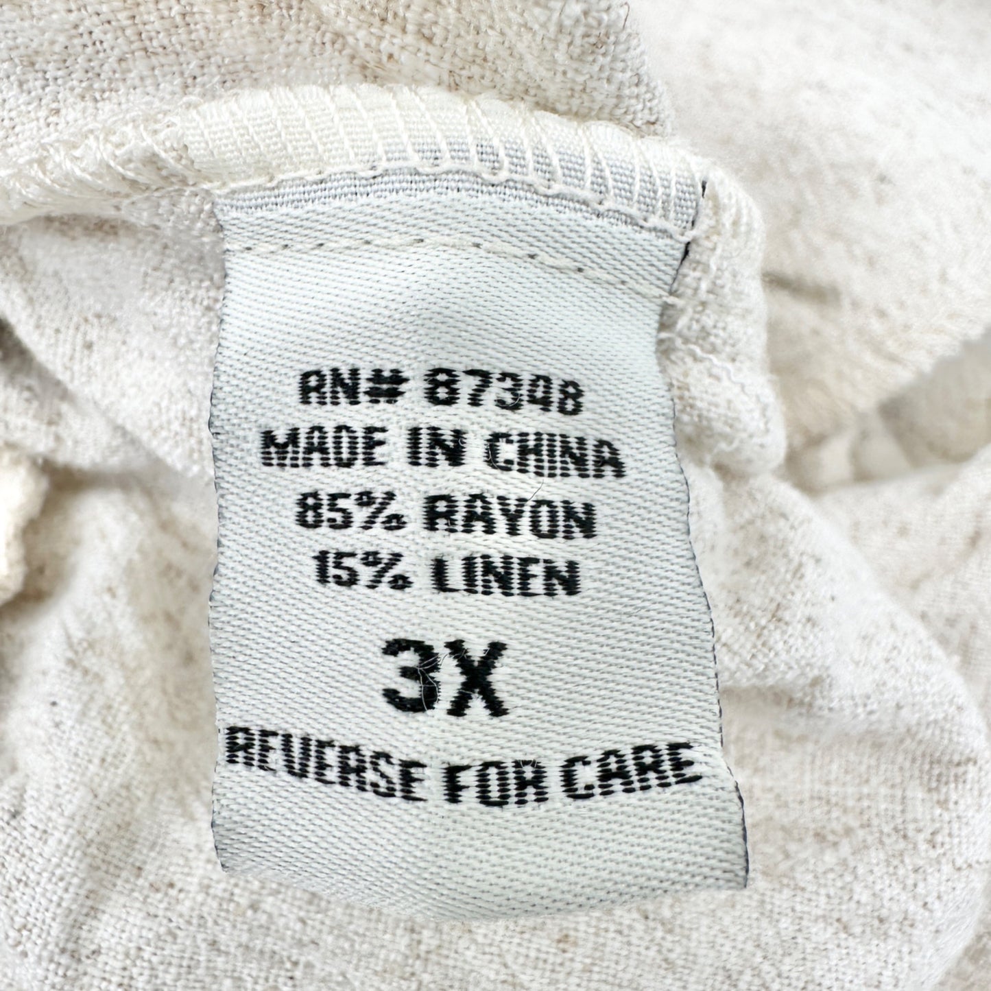 Marissa Olivia Shorts Womens 3X Oatmeal Drawstring Linen-Blend With Pockets