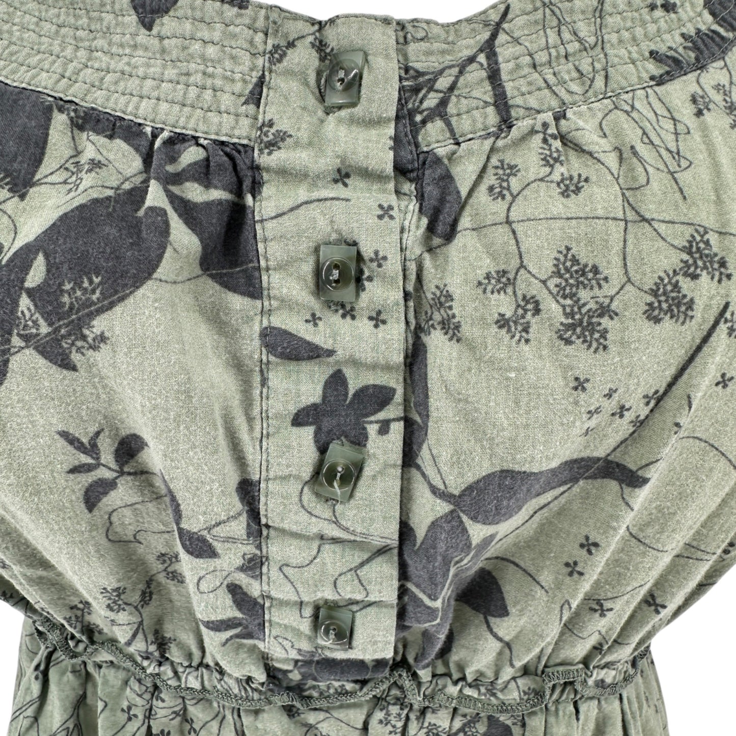 Venezia Blouse Womens 18/20 Green Floral Print Short Sleeve Elastic High Waist