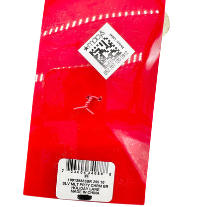 Macys Holiday Lane New Years Eve Gold Tone Charm Bracelet Pink Black White 8 in