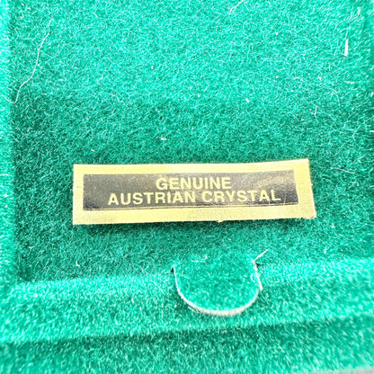 Angel Feather Necklace Austrian Crystal Gold Tone Vernon Wilson Signature in Box