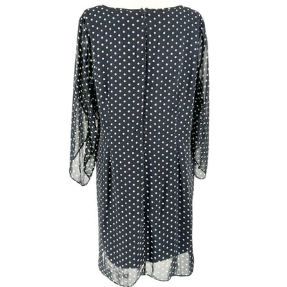 Fashionable Layered Dress Size 20 Black White Polka Dot Pearl Tie Neck Roz & Ali