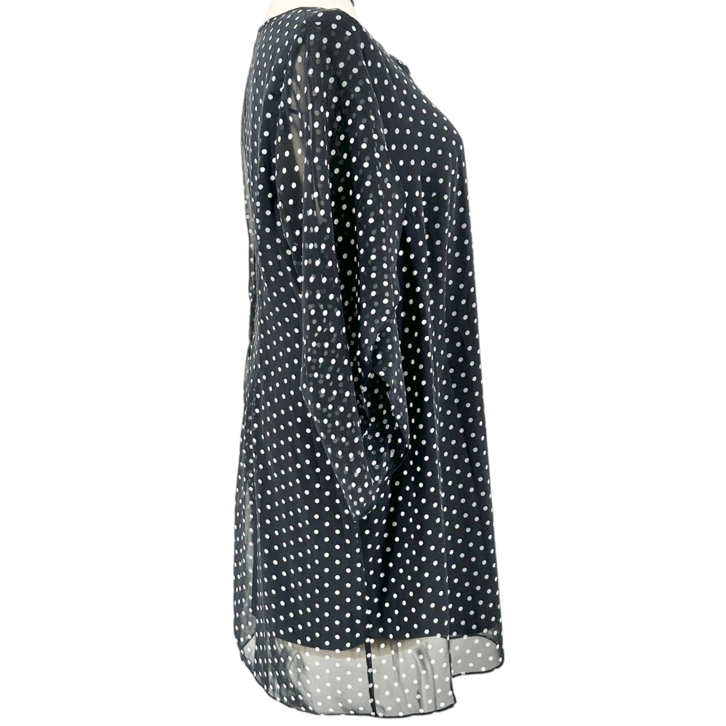 Fashionable Layered Dress Size 20 Black White Polka Dot Pearl Tie Neck Roz & Ali
