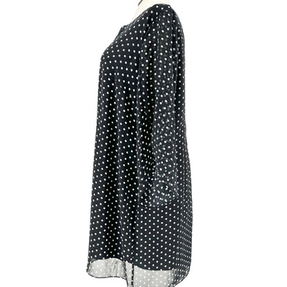 Fashionable Layered Dress Size 20 Black White Polka Dot Pearl Tie Neck Roz & Ali