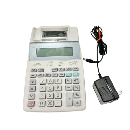 Sharp EL-1750PIII 12-Digit 2-Color Printing Calculator AC Adapter Dual Power