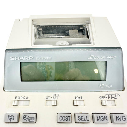 Sharp EL-1750PIII 12-Digit 2-Color Printing Calculator AC Adapter Dual Power