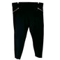 Bebe Black Stretch Pants 1X Front and Ankle Zipper Accents Comfort Rayon Blend