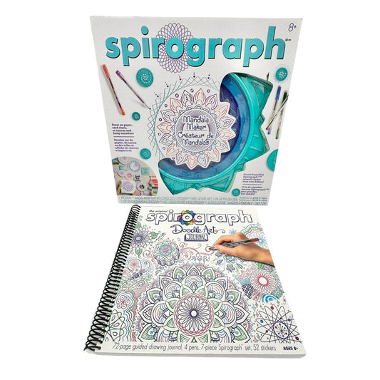 Spirograph Mandala Maker & Doodle Art Journal Set Ages 8+ Creativity Bundle