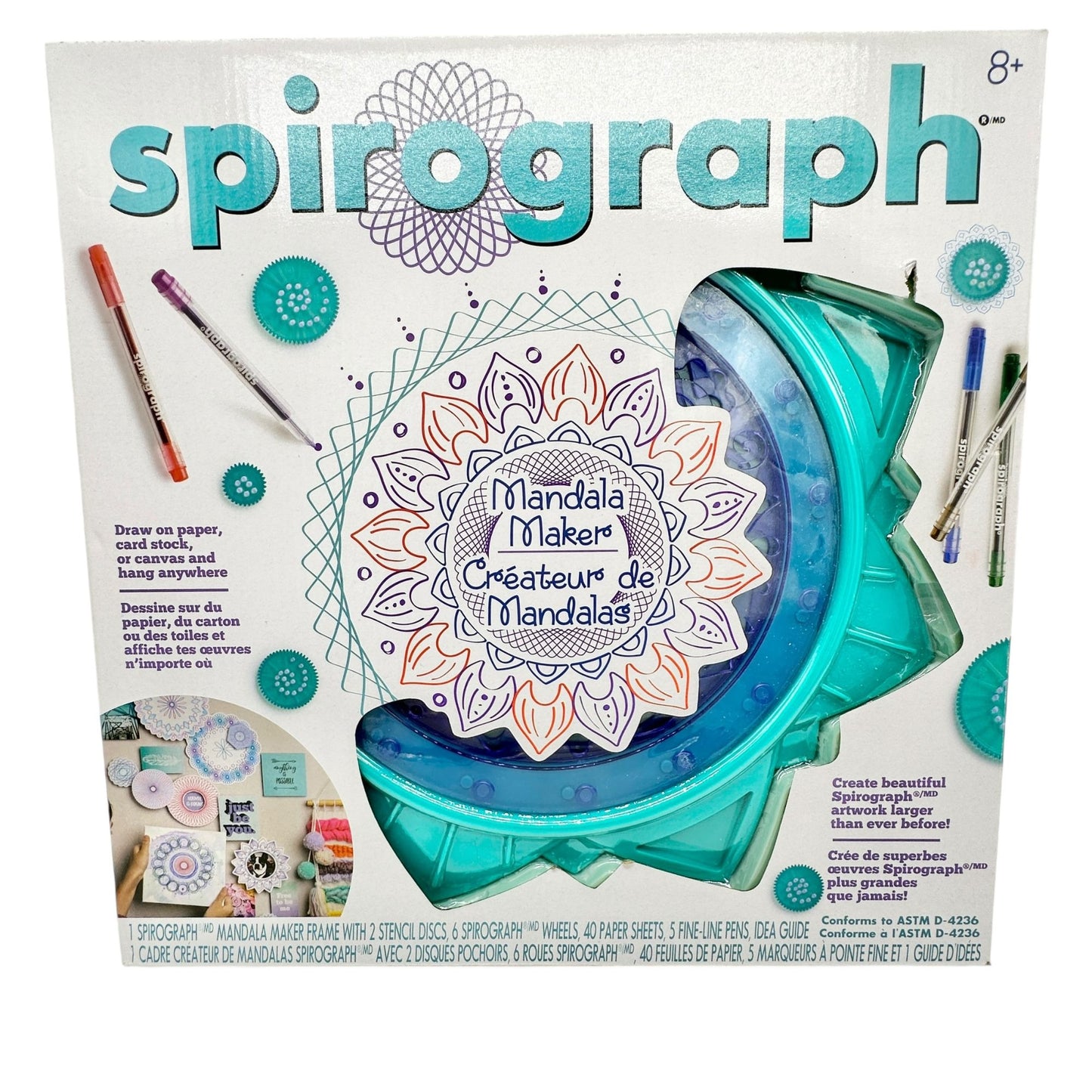 Spirograph Mandala Maker & Doodle Art Journal Set Ages 8+ Creativity Bundle