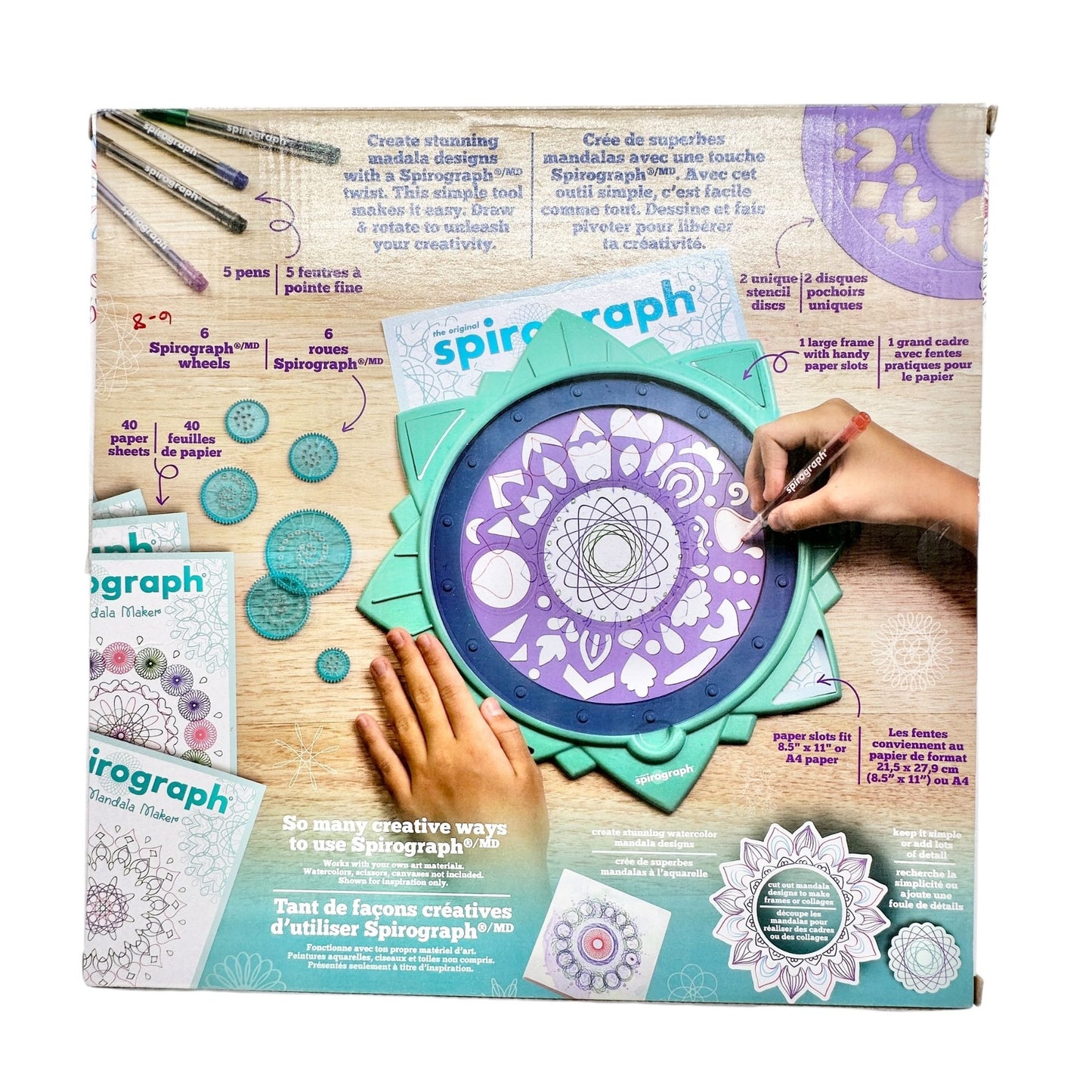 Spirograph Mandala Maker & Doodle Art Journal Set Ages 8+ Creativity Bundle