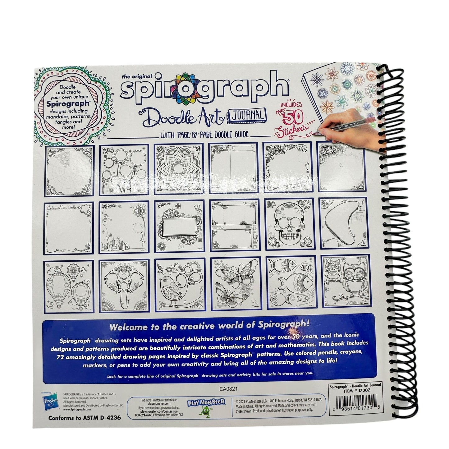 Spirograph Mandala Maker & Doodle Art Journal Set Ages 8+ Creativity Bundle