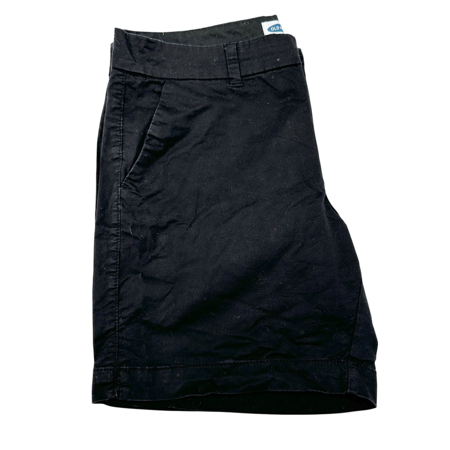 Old Navy Shorts Womens Size 12 Black Everyday Mid-Rise Cotton Blend 7 in Inseam
