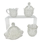 Pennsylvania Balder No 15048 Vtg Glass Childrens 4pc Table Set Diamond Cut TS-53