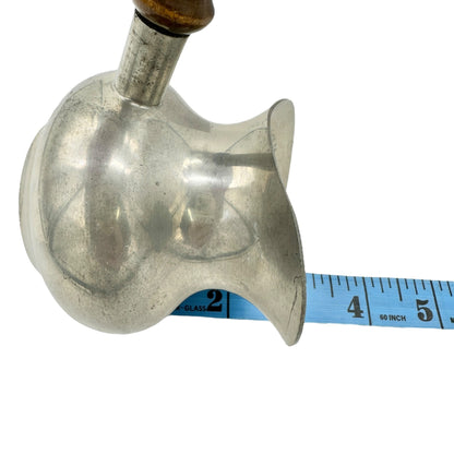 Vintage Stieff Pewter Pipkin Sauce Warmer With Wooden Handle and Pouring Lip