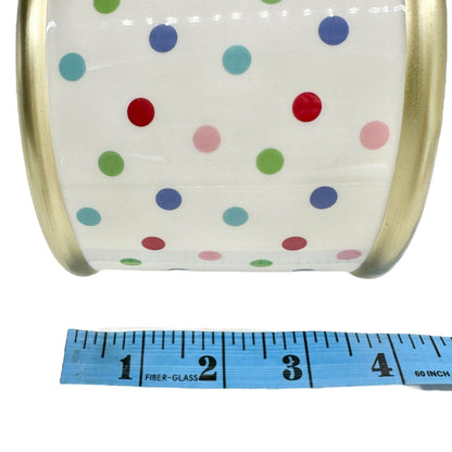 H For Happy Merry Merry Polka Dot Ceramic Serving Set 2 Plates 1 Tray 1 Canister