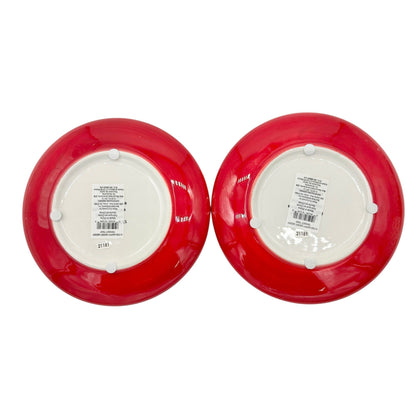 H For Happy Merry Merry Polka Dot Ceramic Serving Set 2 Plates 1 Tray 1 Canister
